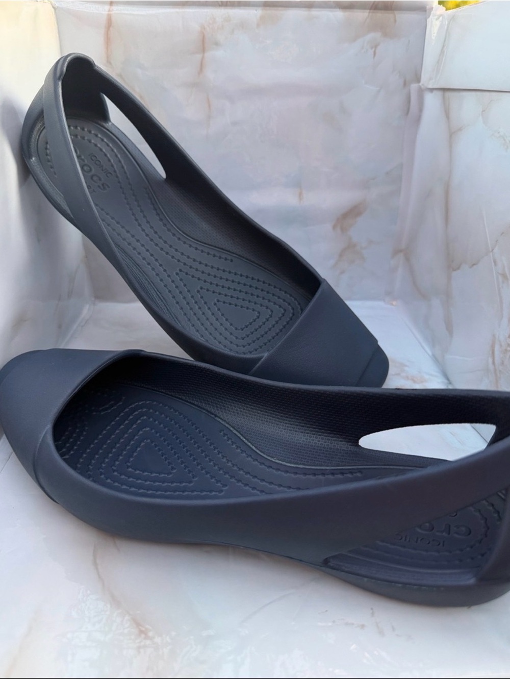 Crocs Sienna Navy Blue Slingback Flats